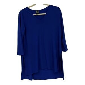 NEW Clara Sunwoo Soft Knit Asymmetrical Tunic Clara Cobalt Blue Size Small  NWT